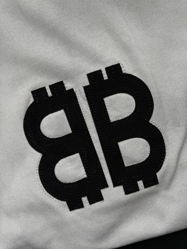 Ciaga White and Black Print embroidered T-shirt