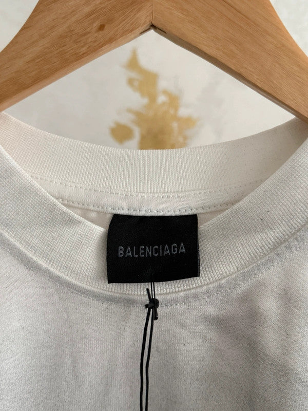 Ciaga White and Black Print embroidered T-shirt