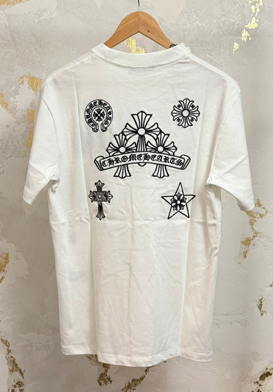 Rome Arts White Embroidered T-Shirt