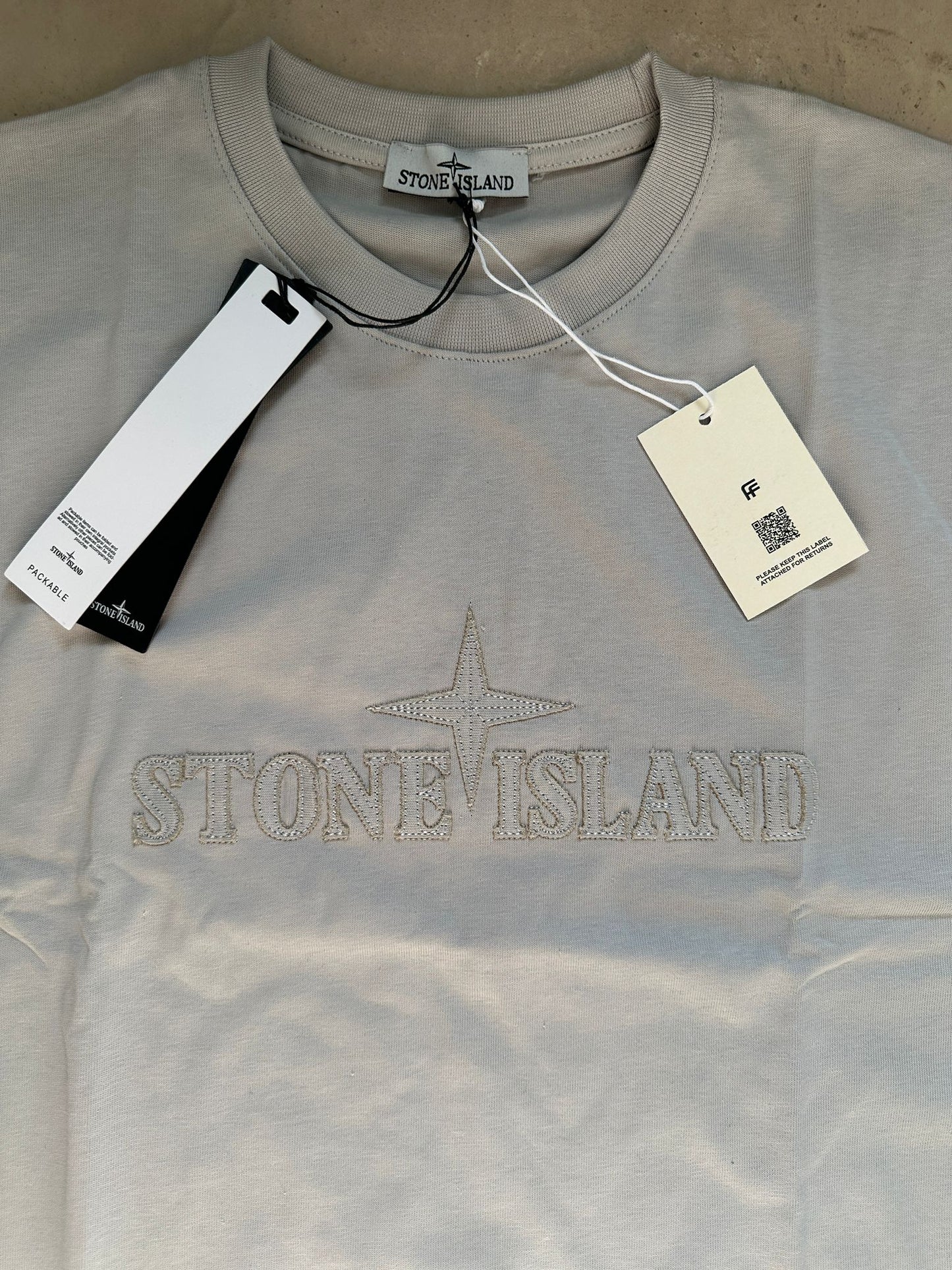Stne Island Embroidered logo Grey T-Shirt