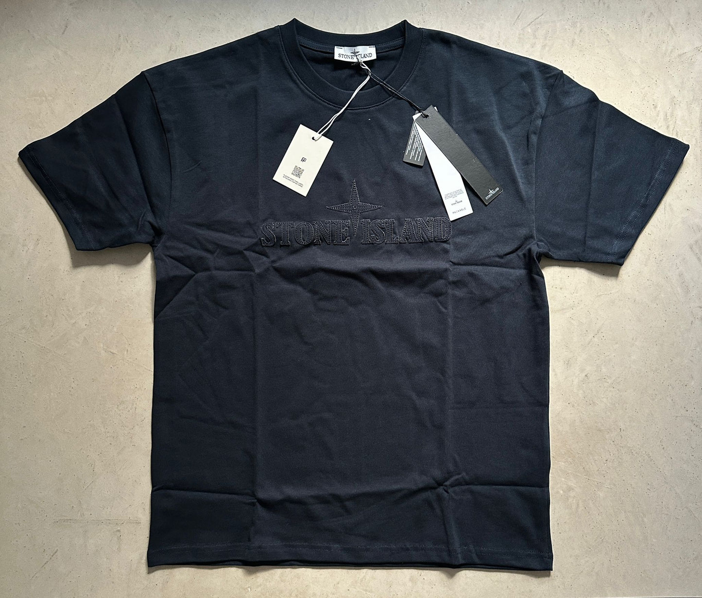 Stne Island Navy Embroidered T-Shirt