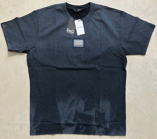 D & G Navy Distressed T-Shirt
